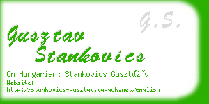 gusztav stankovics business card